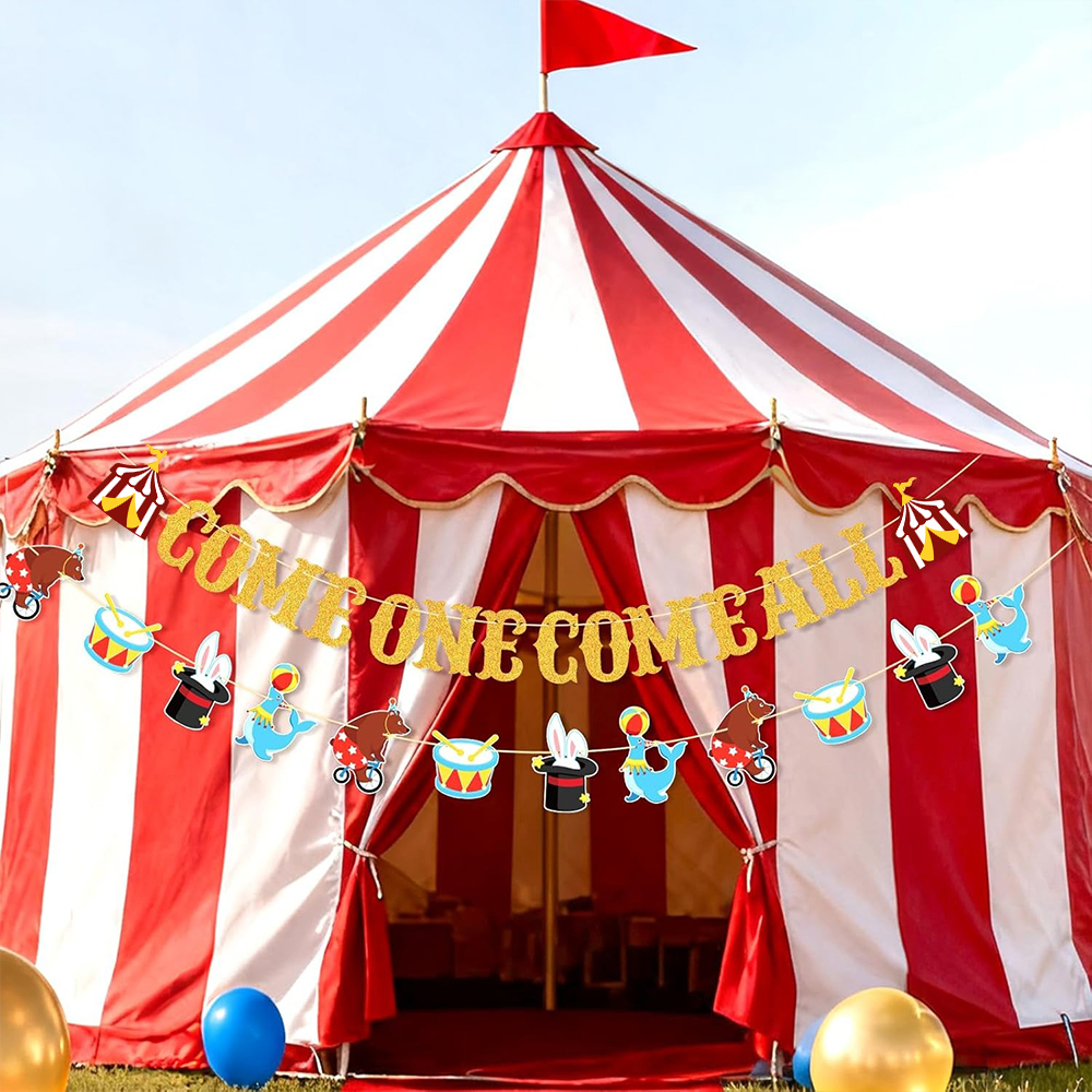 Gold Come One Come All Circus  - مراجعة Party Banner Gold وسعره