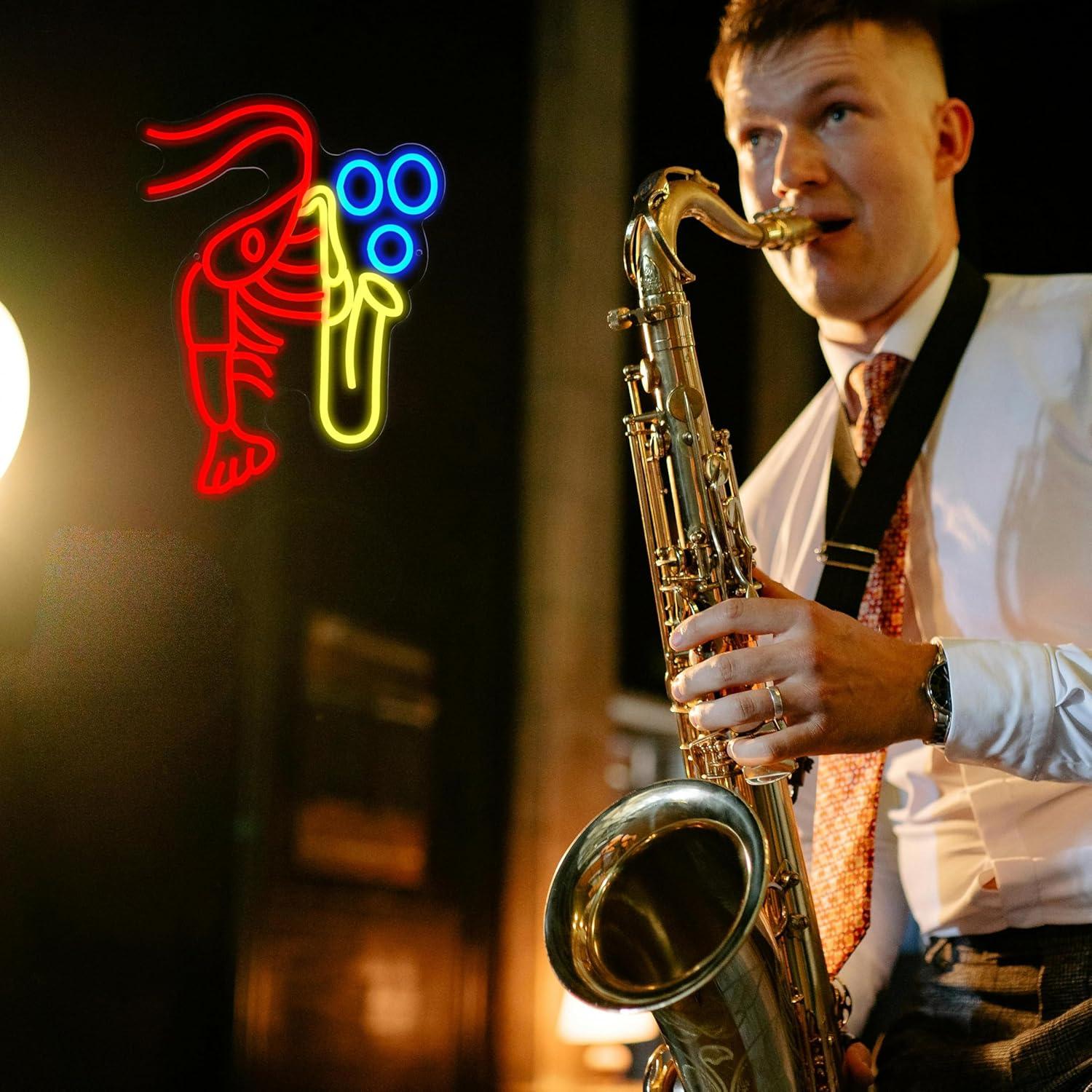 Lobster Saxophone Neon Sign Ja - مراجعة Neon Sign Party وسعره