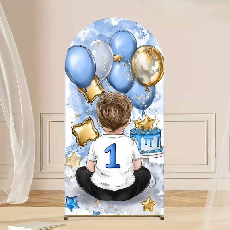 A Little Boy Pattern Arch Back - مراجعة Dessert Table Backdrop وسعره