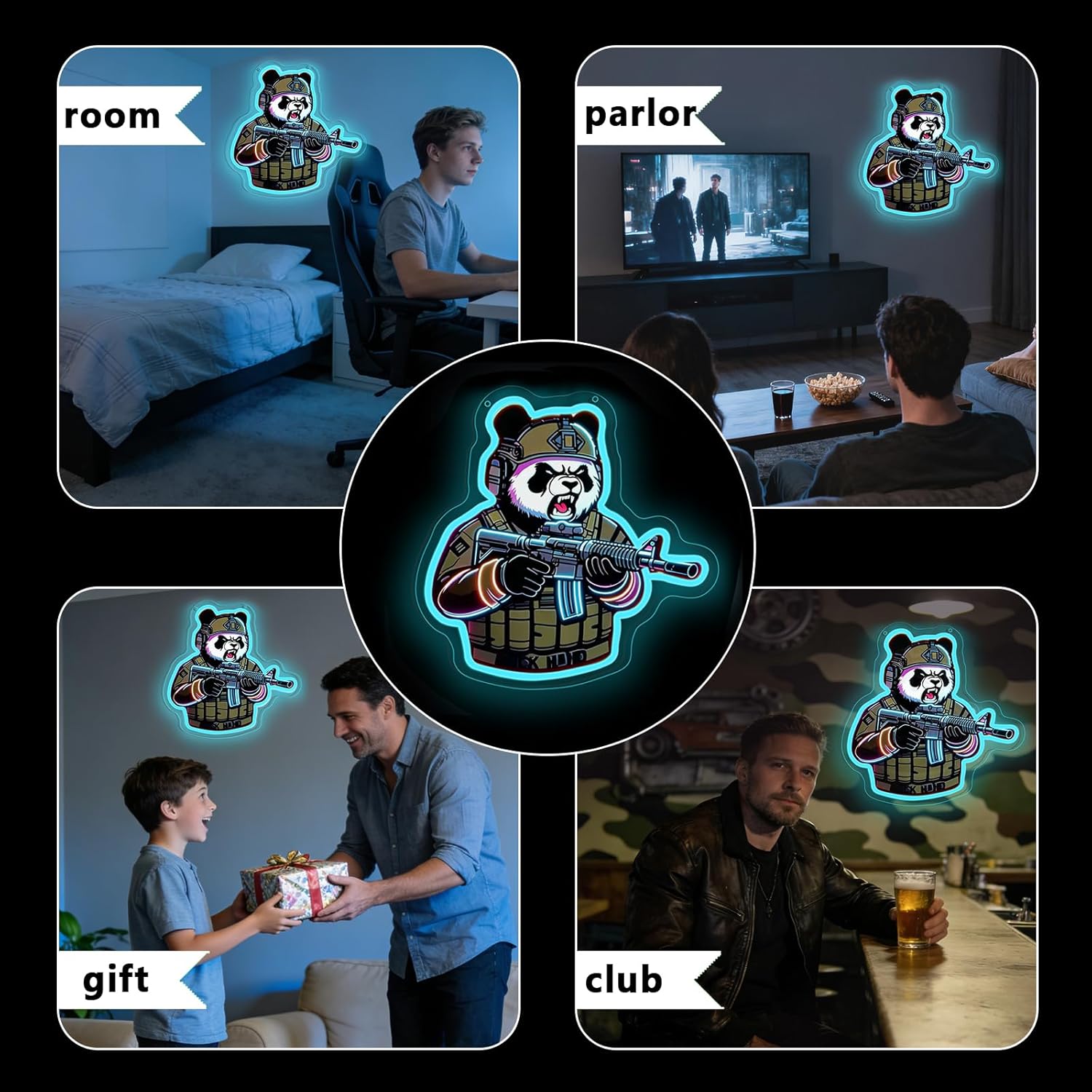 Tactical Panda Neon Sign USB P - مراجعة Neon Sign Party وسعره