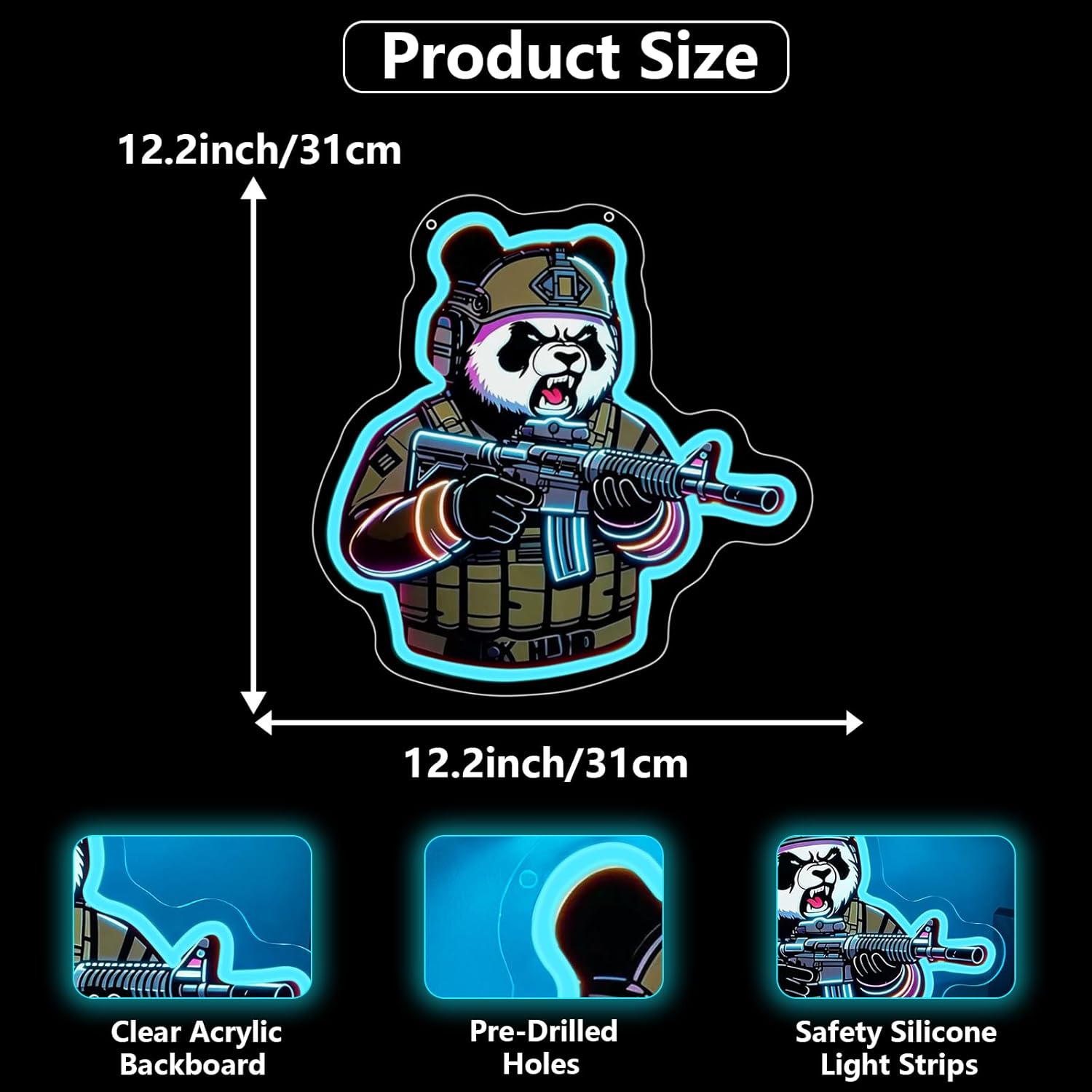 Tactical Panda Neon Sign USB P - مراجعة Neon Sign Party وسعره