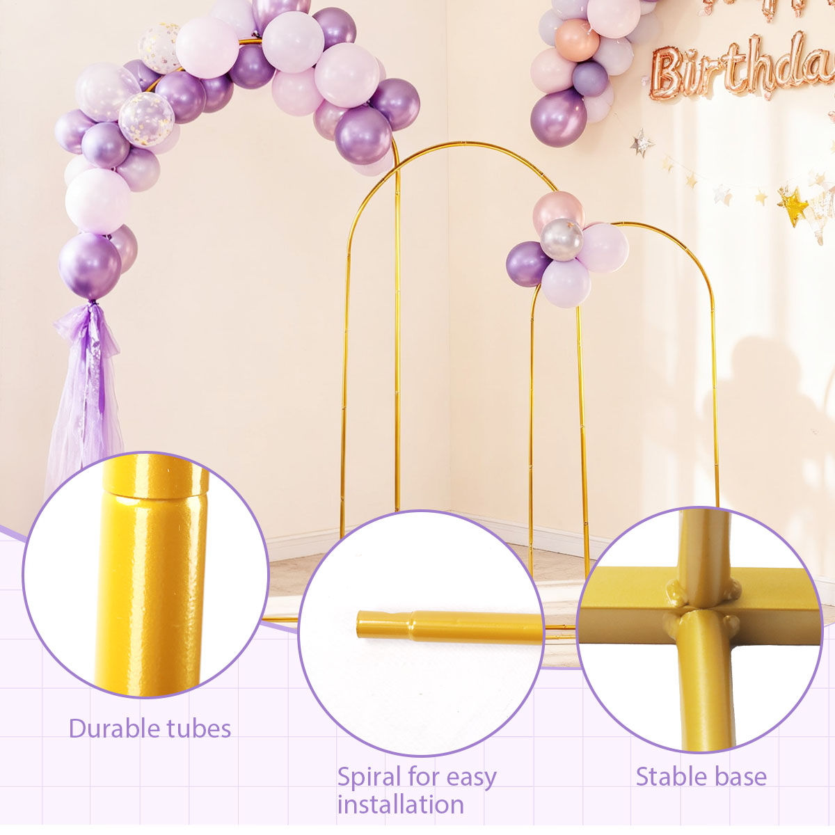 3Pack Golden Metal Arch Kits,  - مراجعة Balloon Arch Kit وسعره