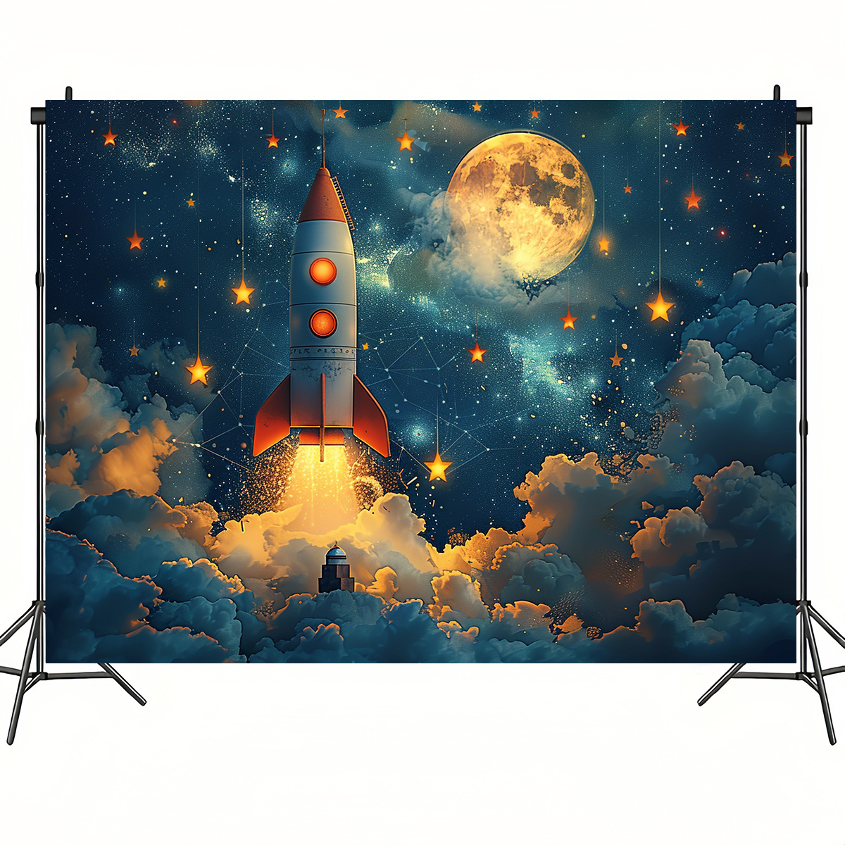 1pc Dreamy Night Sky Rocket Wa - مراجعة Event Launch Party وسعره