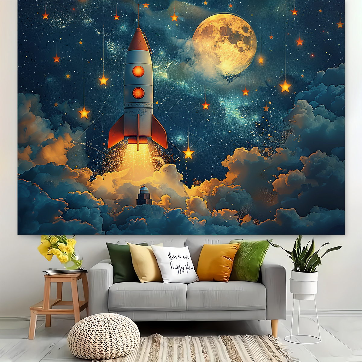 1pc Dreamy Night Sky Rocket Wa - مراجعة Event Launch Party وسعره