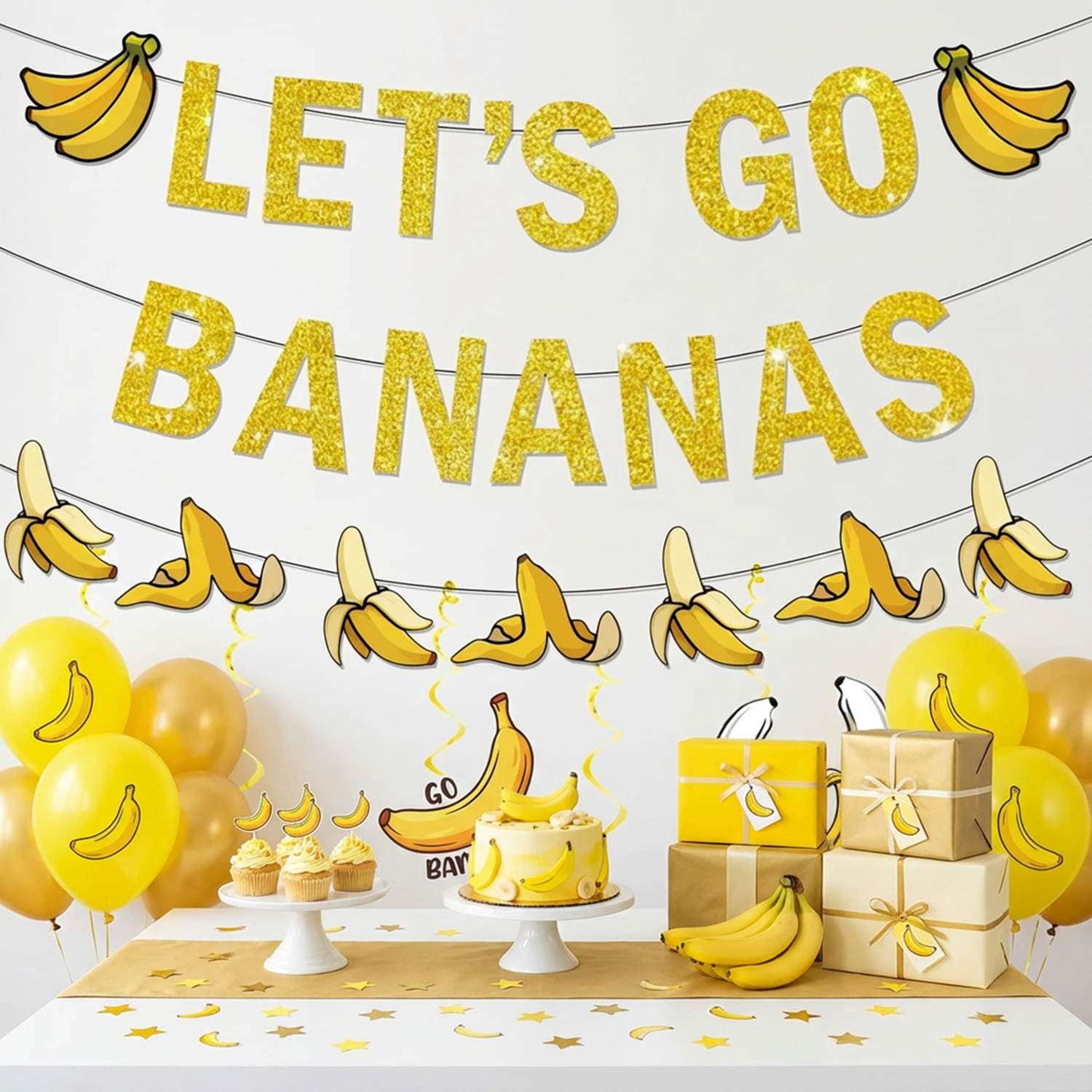 1Set Yellow Bananas Birthday B - مراجعة Let'S Party Event Supply وسعره